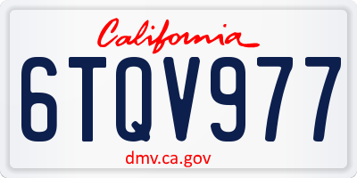 CA license plate 6TQV977