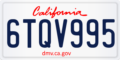 CA license plate 6TQV995