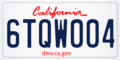 CA license plate 6TQW004