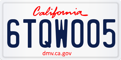 CA license plate 6TQW005