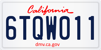 CA license plate 6TQW011
