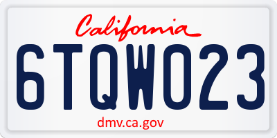 CA license plate 6TQW023