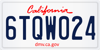 CA license plate 6TQW024