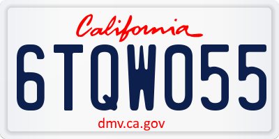 CA license plate 6TQW055