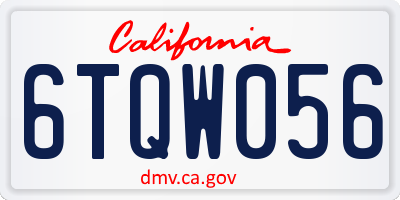 CA license plate 6TQW056