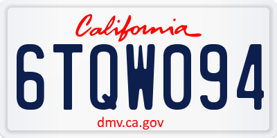 CA license plate 6TQW094