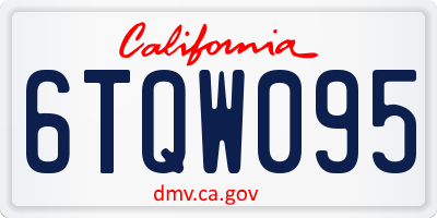 CA license plate 6TQW095