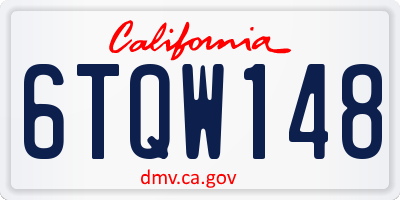 CA license plate 6TQW148