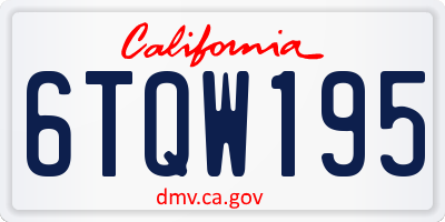CA license plate 6TQW195