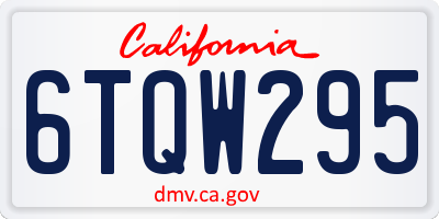 CA license plate 6TQW295