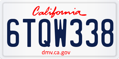 CA license plate 6TQW338