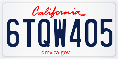 CA license plate 6TQW405