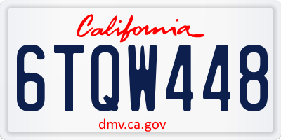 CA license plate 6TQW448