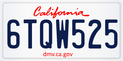 CA license plate 6TQW525
