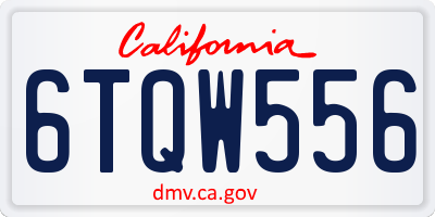 CA license plate 6TQW556