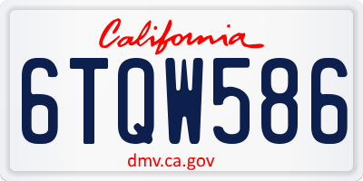 CA license plate 6TQW586