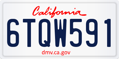 CA license plate 6TQW591