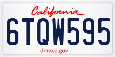 CA license plate 6TQW595
