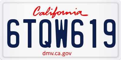 CA license plate 6TQW619