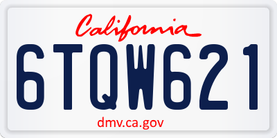 CA license plate 6TQW621