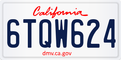 CA license plate 6TQW624