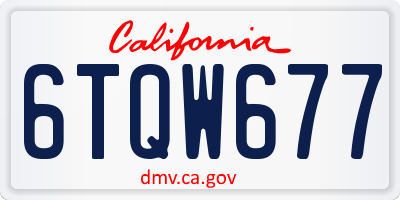 CA license plate 6TQW677