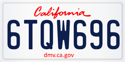 CA license plate 6TQW696