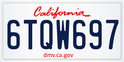 CA license plate 6TQW697