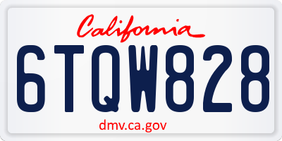 CA license plate 6TQW828