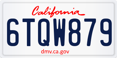 CA license plate 6TQW879