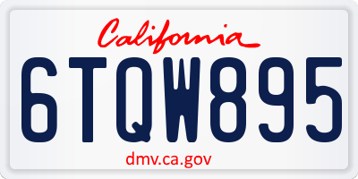 CA license plate 6TQW895