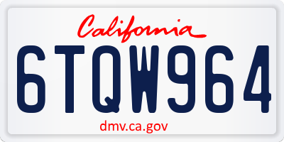 CA license plate 6TQW964