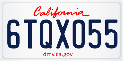 CA license plate 6TQX055