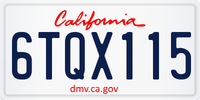 CA license plate 6TQX115