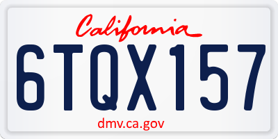 CA license plate 6TQX157