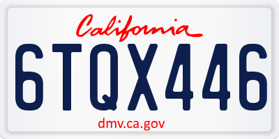 CA license plate 6TQX446