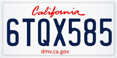 CA license plate 6TQX585