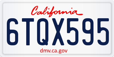 CA license plate 6TQX595