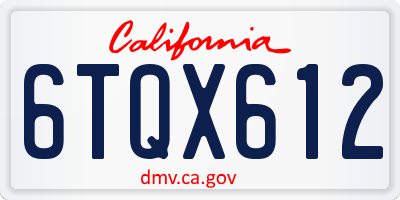 CA license plate 6TQX612
