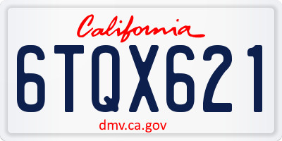 CA license plate 6TQX621