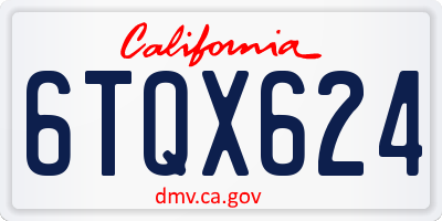 CA license plate 6TQX624