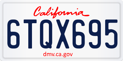 CA license plate 6TQX695