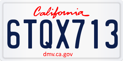 CA license plate 6TQX713