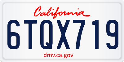 CA license plate 6TQX719