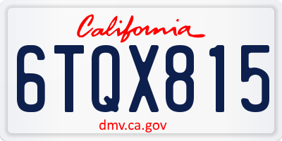 CA license plate 6TQX815