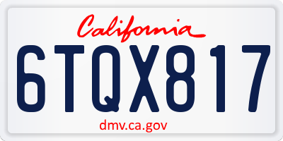 CA license plate 6TQX817