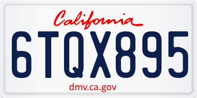 CA license plate 6TQX895