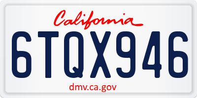 CA license plate 6TQX946