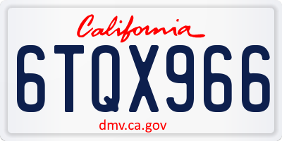 CA license plate 6TQX966