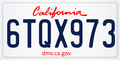 CA license plate 6TQX973